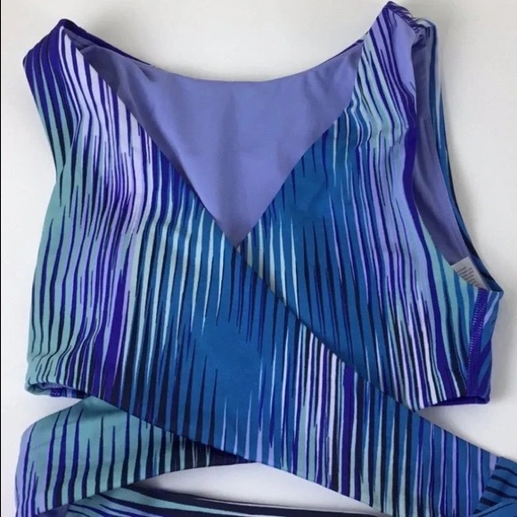 Athleta 2020 IBIZA Convertible Bikini Top ONLY Wrap Blue Women's Size S, NWT - Picture 6 of 13
